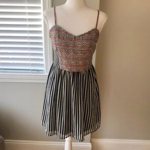Bar III Dress NWT with Striped Bottom